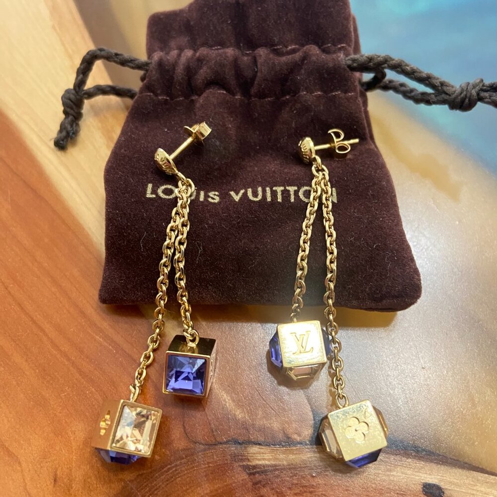 Louis Vuitton Gold Gamble Earrings *NEW IN BOX*